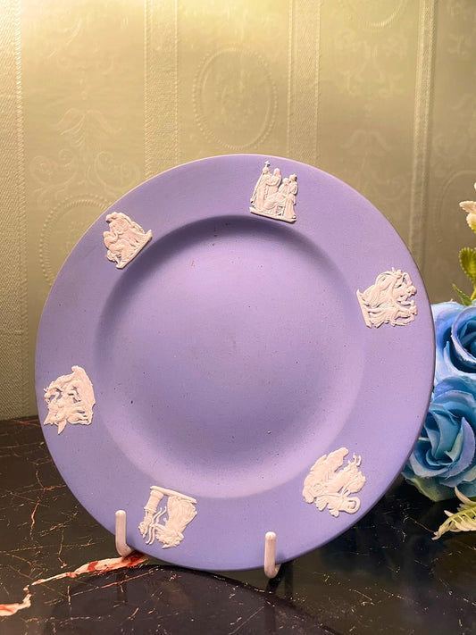 Vintage Wedgwood Jasperware Lavender Decorative Plate, 6in
