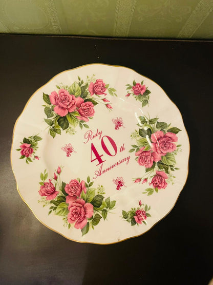 AUL Gifty Art Ruby 40th Anniversary Plate 11"