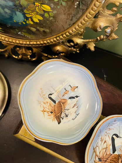 Palissy Royal Worcester Canada Geese Pin Dish Set 4 Inch