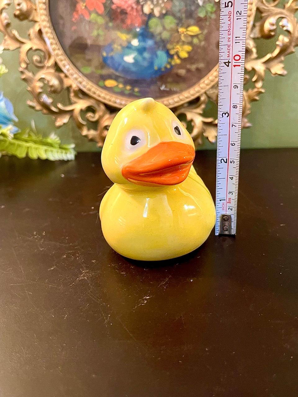 Yellow Ceramic Duck Figurine