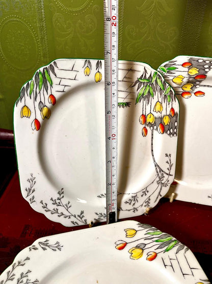 Petrohole China Tulip Pattern Side Plates | Set of 6 | Made in England
