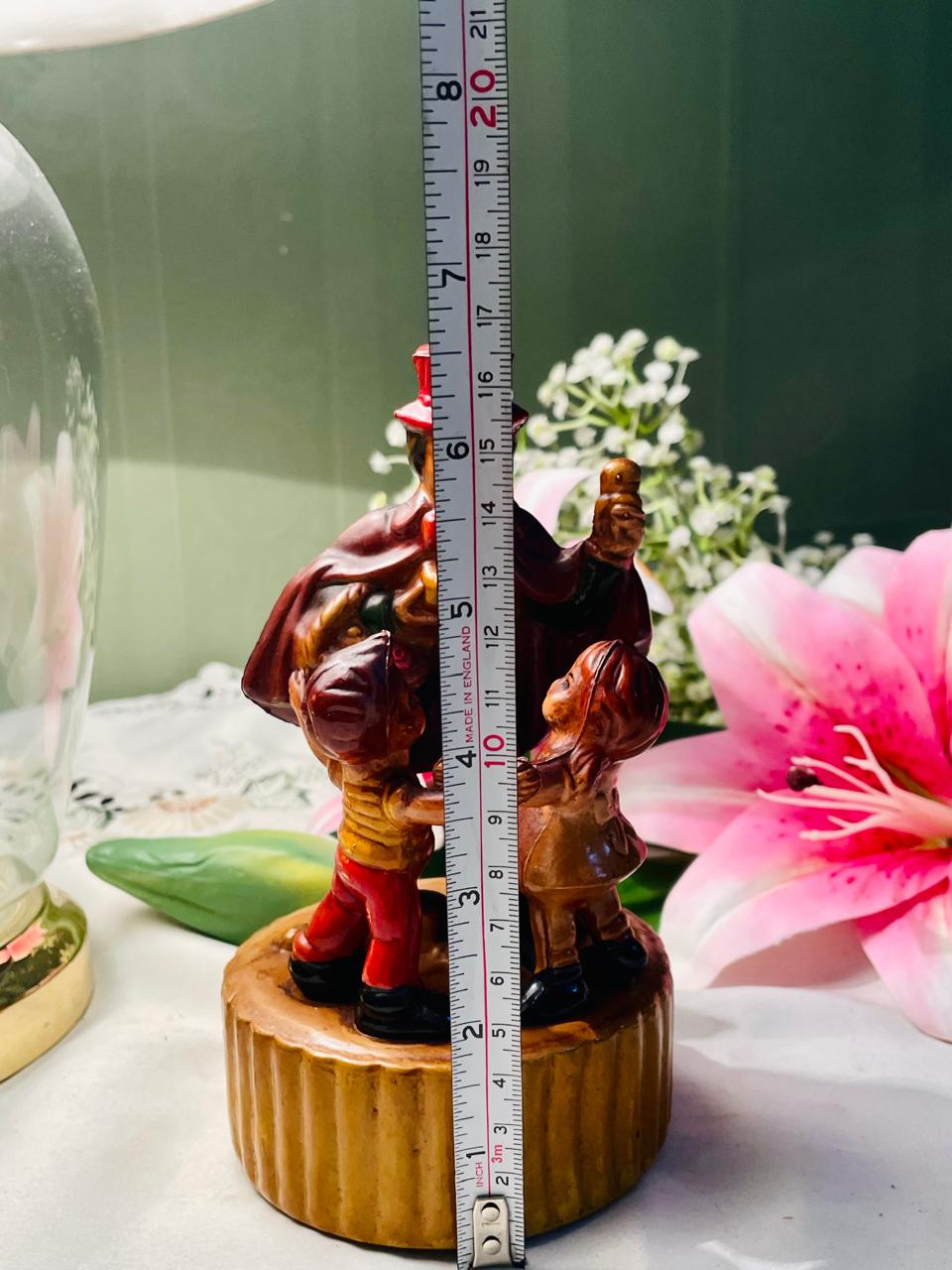 Vintage Victorian Street Seller Figurine with Children 16 cm