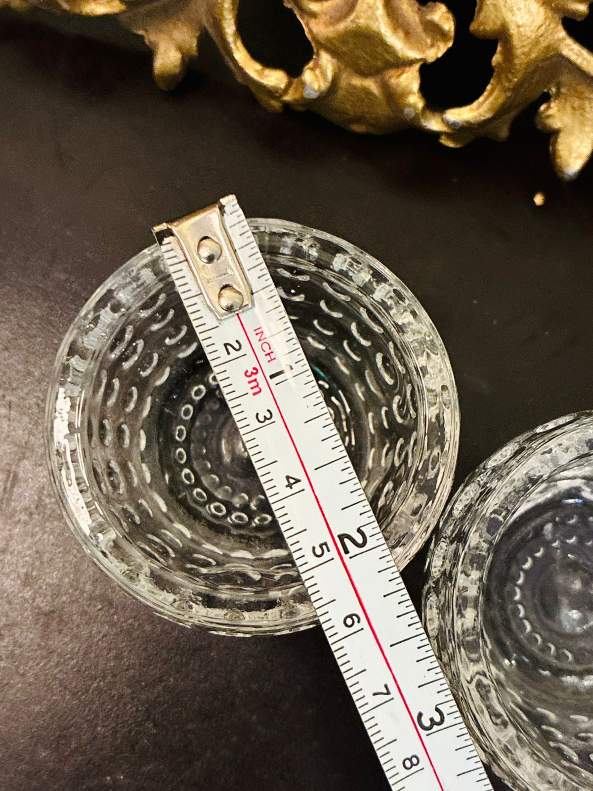 Set of 2 Vintage Clear Hobnail Crystal Dessert Bowls
