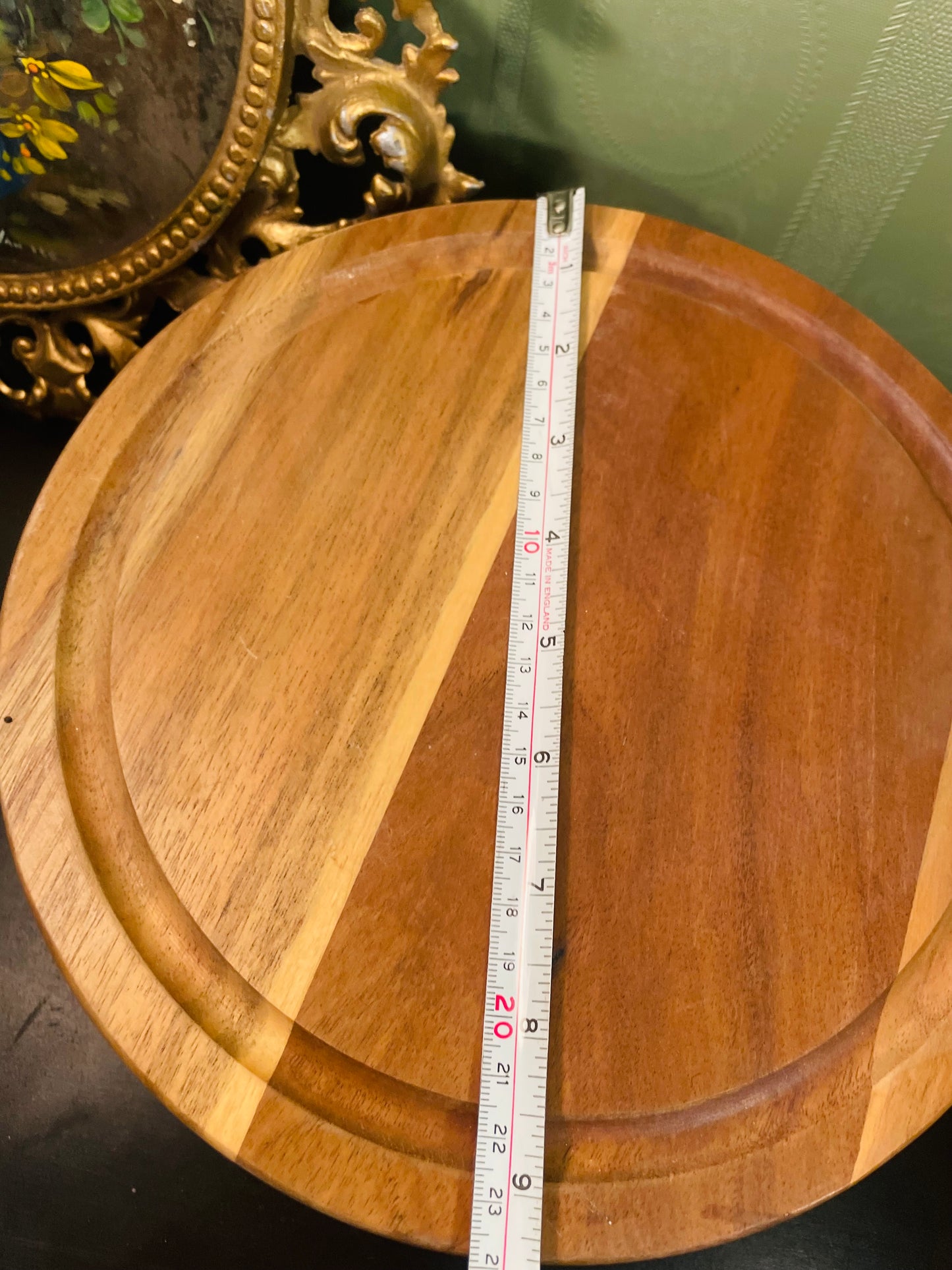 Acacia Wood Cheese Board & Stainless Steel Cheese Knife Set Round