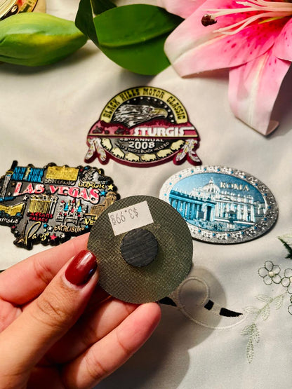 Fridge Magnet 6-Piece Travel Souvenir Decor Set Las Vegas Rome & More