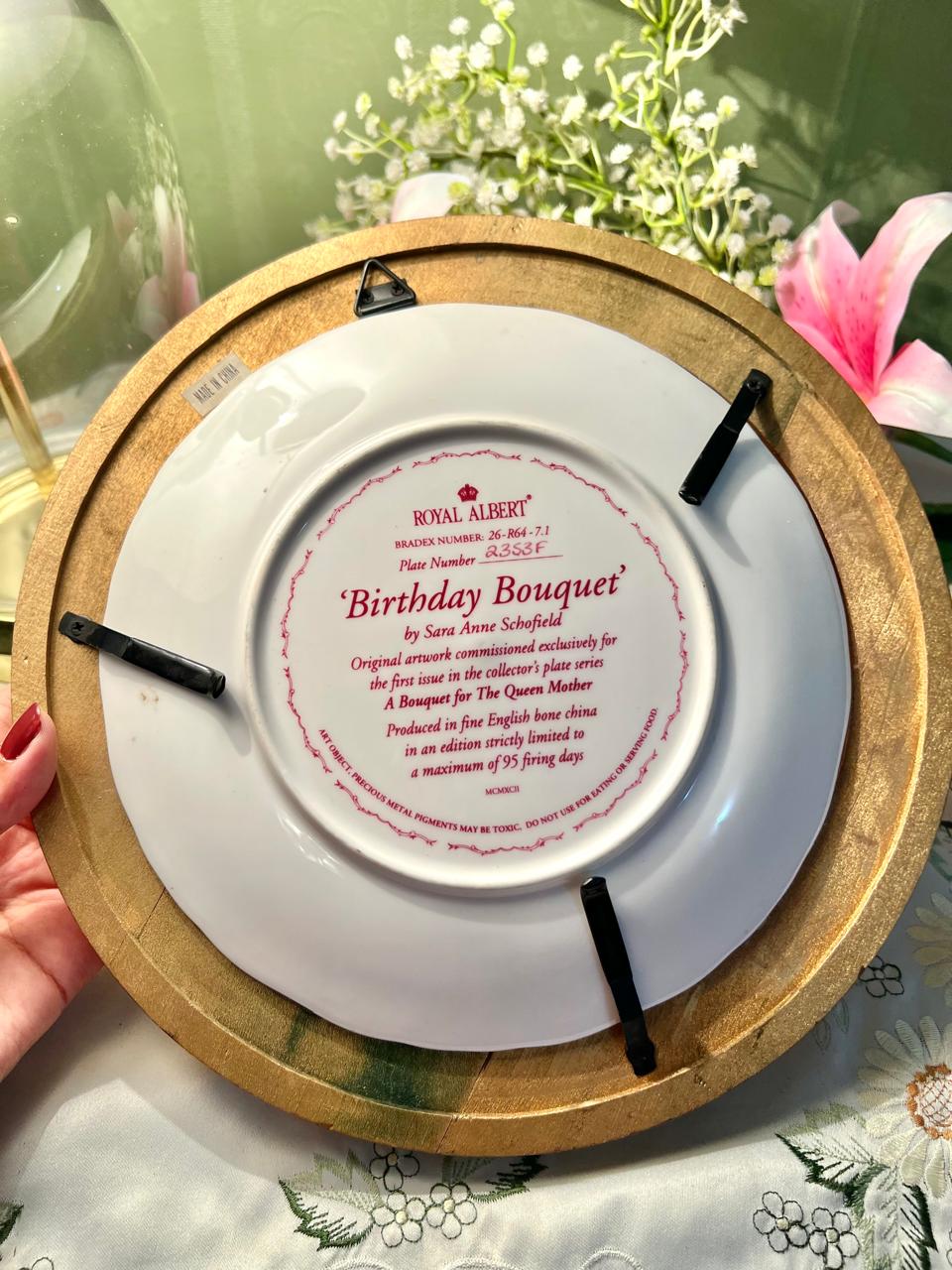 Royal Albert Birthday Bouquet Framed Wall Plate 28 cm