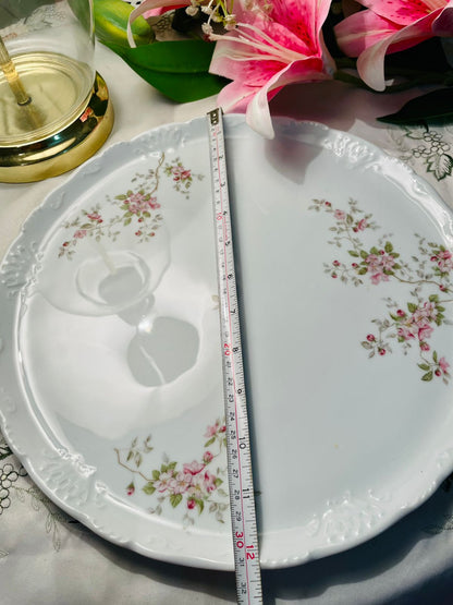 Limoges France Floral Porcelain Serving Platter 30 cm
