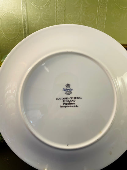 Vintage English Thatched Cottage Bone China Plate 10.5 Inch