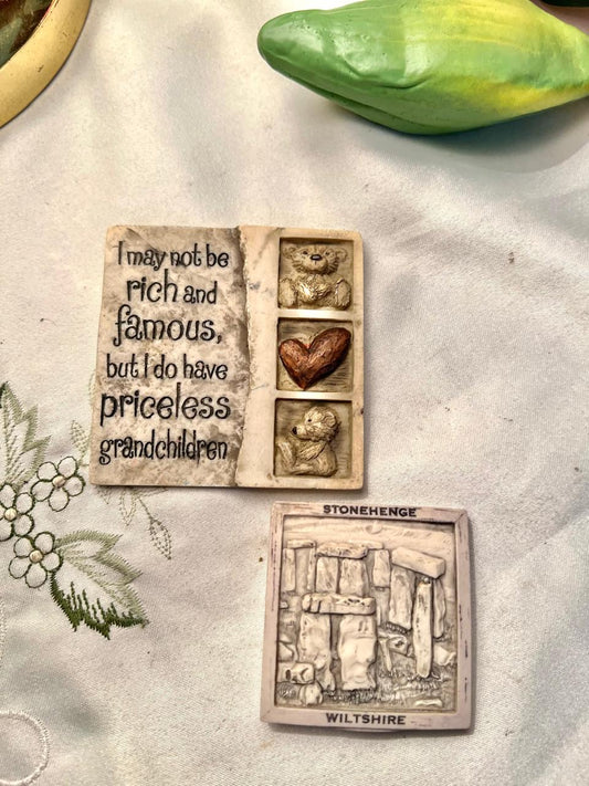 Grandchildren Love Quote Plaque – Teddy Bear & Heart – 8 cm