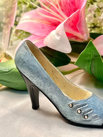 Vintage Blue High Heel Shoe Figurine Approx. 4.5 in