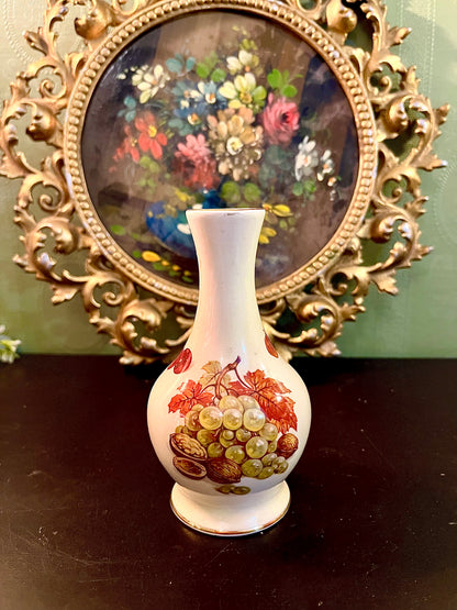 Vintage Royal Worcester Palissy Fruit Bud Vase English Bone China 5 Inch