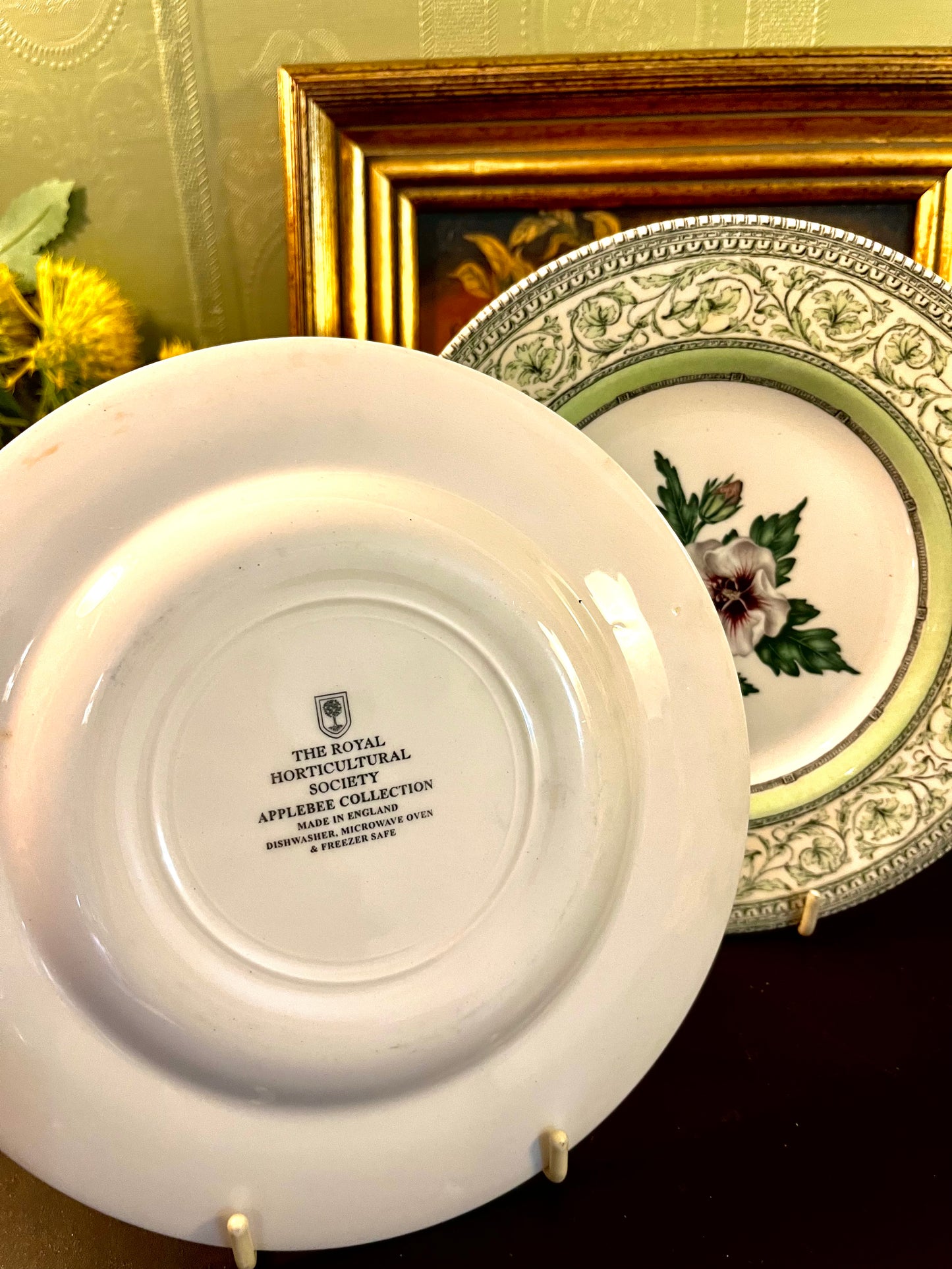 Set of 2 Royal Horticultural Society Applebee Collection Hibiscus Side Plates – Made in England – 18cm