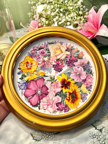 Royal Albert Birthday Bouquet Framed Wall Plate 28 cm