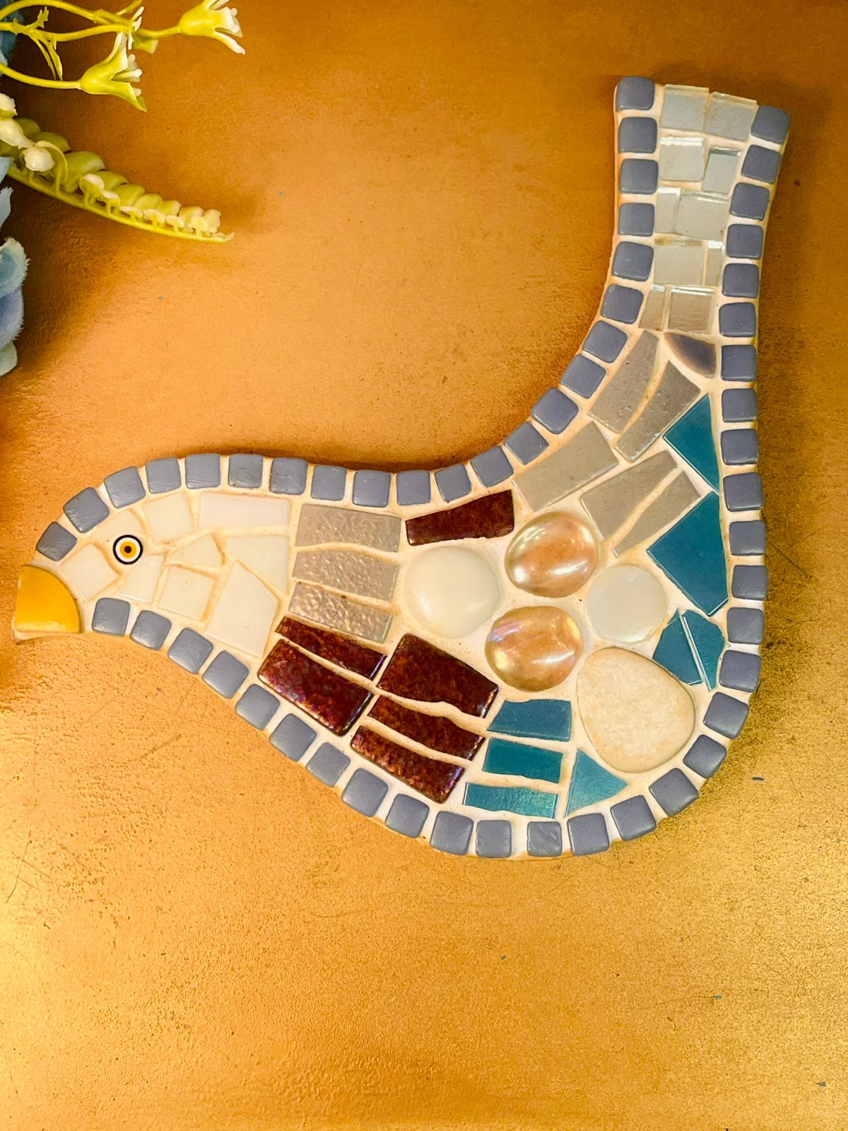 Bird Shaped Mosaic Decorative Wall Hanging