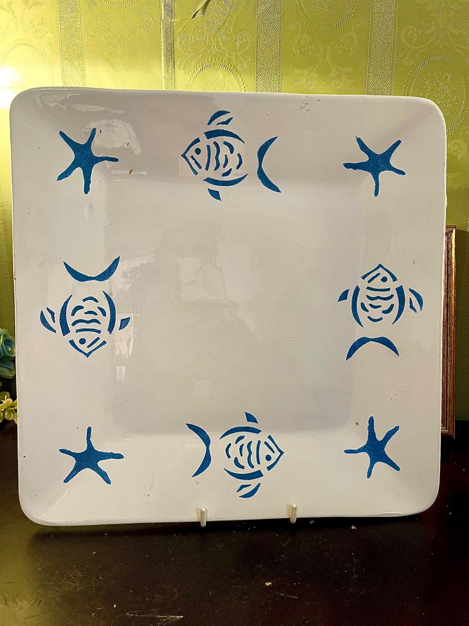 Vintage Nautical Ceramic Serving Platter – 13 Inch