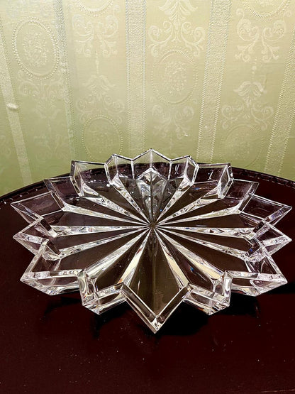 large Crystal Starburst Serving Platter 11 Inch