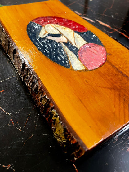 Vintage Abstract Wooden Wall Plaque – Mid Century Style Art