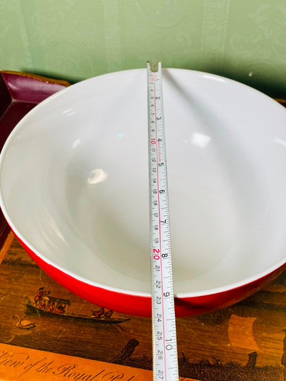 TU Red & White Ceramic Serving Deep Bowl 10"