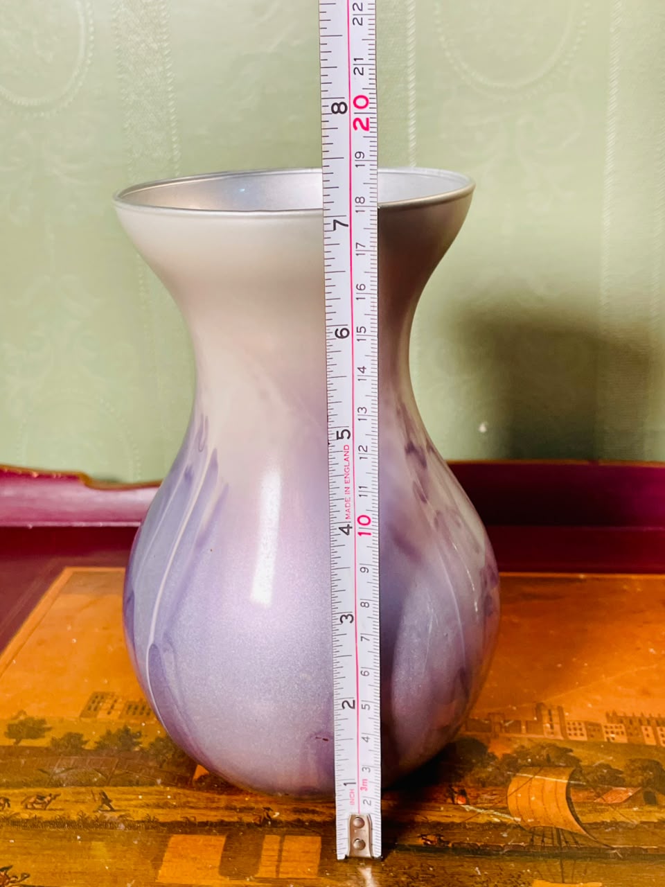 Lilac Frosted Crystal Decorative Vase – 18cm