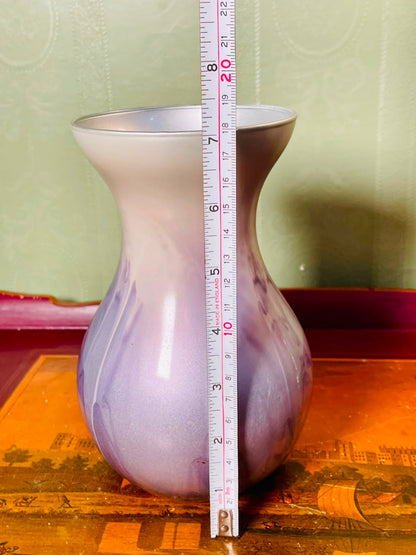 Lilac Frosted Crystal Decorative Vase – 18cm