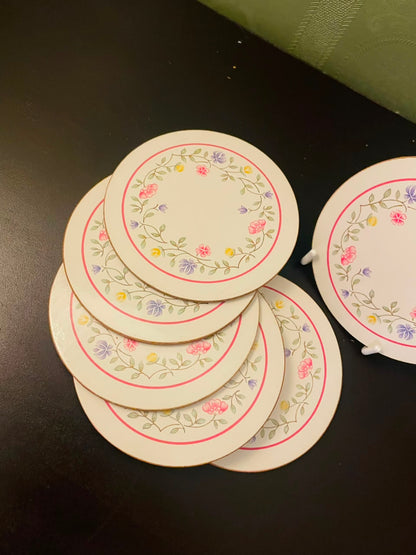 Johnson Cloverleaf Traditional Floral Coasters Set of 6