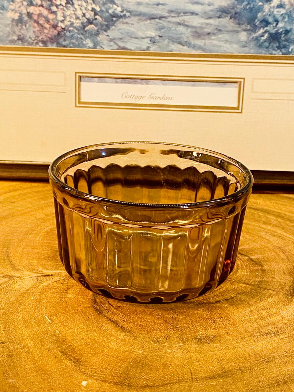 Vintage French Amber Glass Dessert Bowls / Rumpkins Set of 10