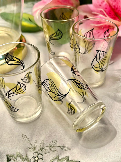 4pc Clear Crystal Leaf Print Tumblers – Approx. 3 Inch