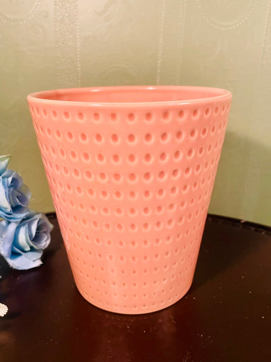 Peach Textured Ceramic Planter Pot – 5 Inch