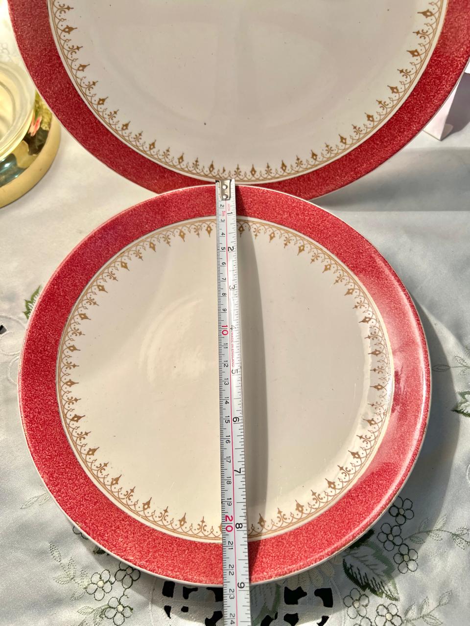 Keeling & Co Losol Ware Red & Gold 9 Inch Cake Plater  – 2 pcs ( Each)