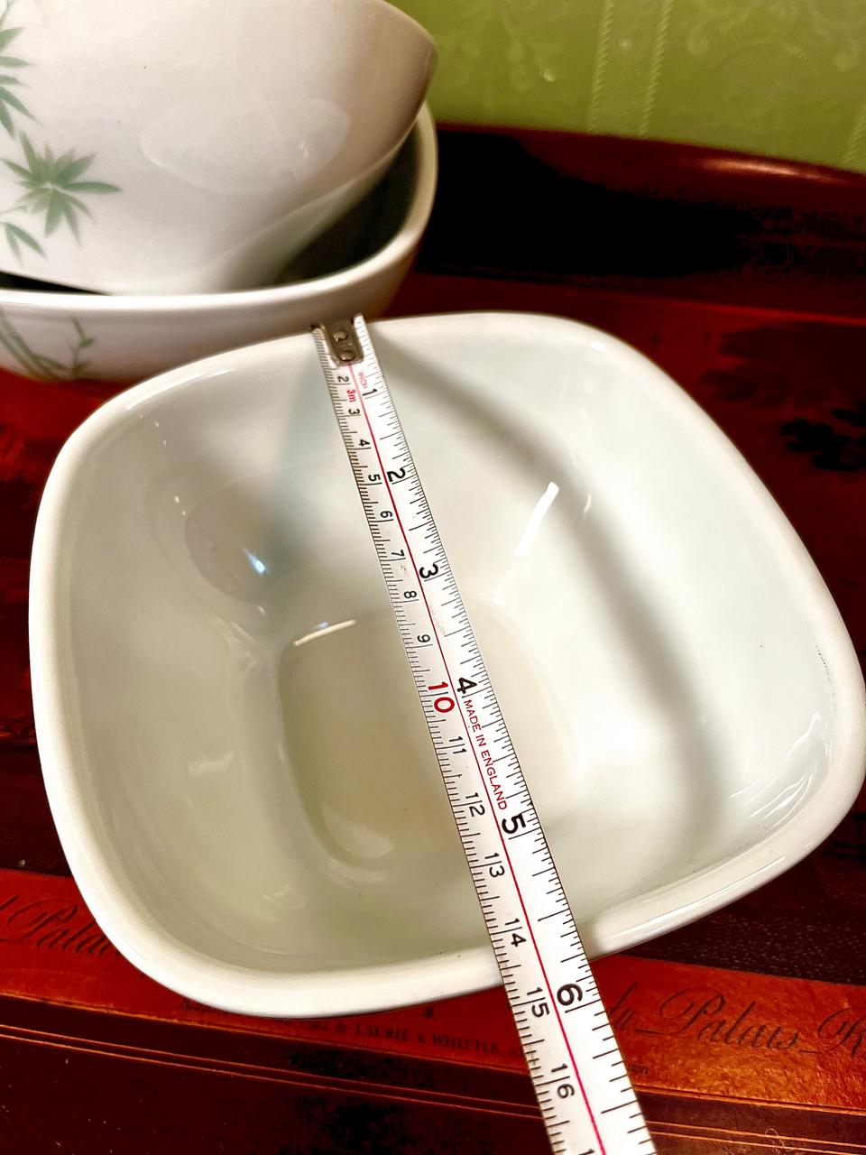 Square White Serving Bowl 6 Inch | Set of 3 Ceramic Bowls