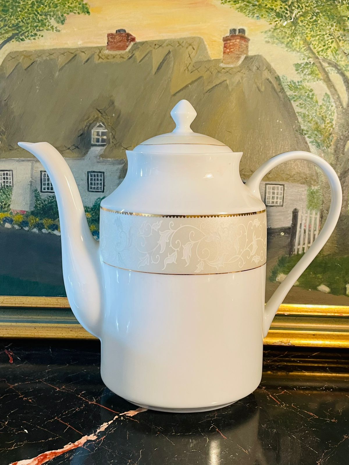 6 Persons Coffee Set, Fine Porcelain Coffee Set – 6 Cups, 6 Saucers, Coffee Pot, Sugar Pot & Creamer – World-Class Tableware