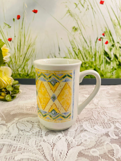 Billtons England Yellow Geometric Ceramic Mug