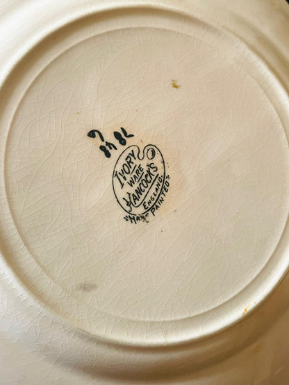Vintage Hancock’s Ivory Ware “Thatched Cottage” Hand-Painted 3D Relief Plate – Made in England