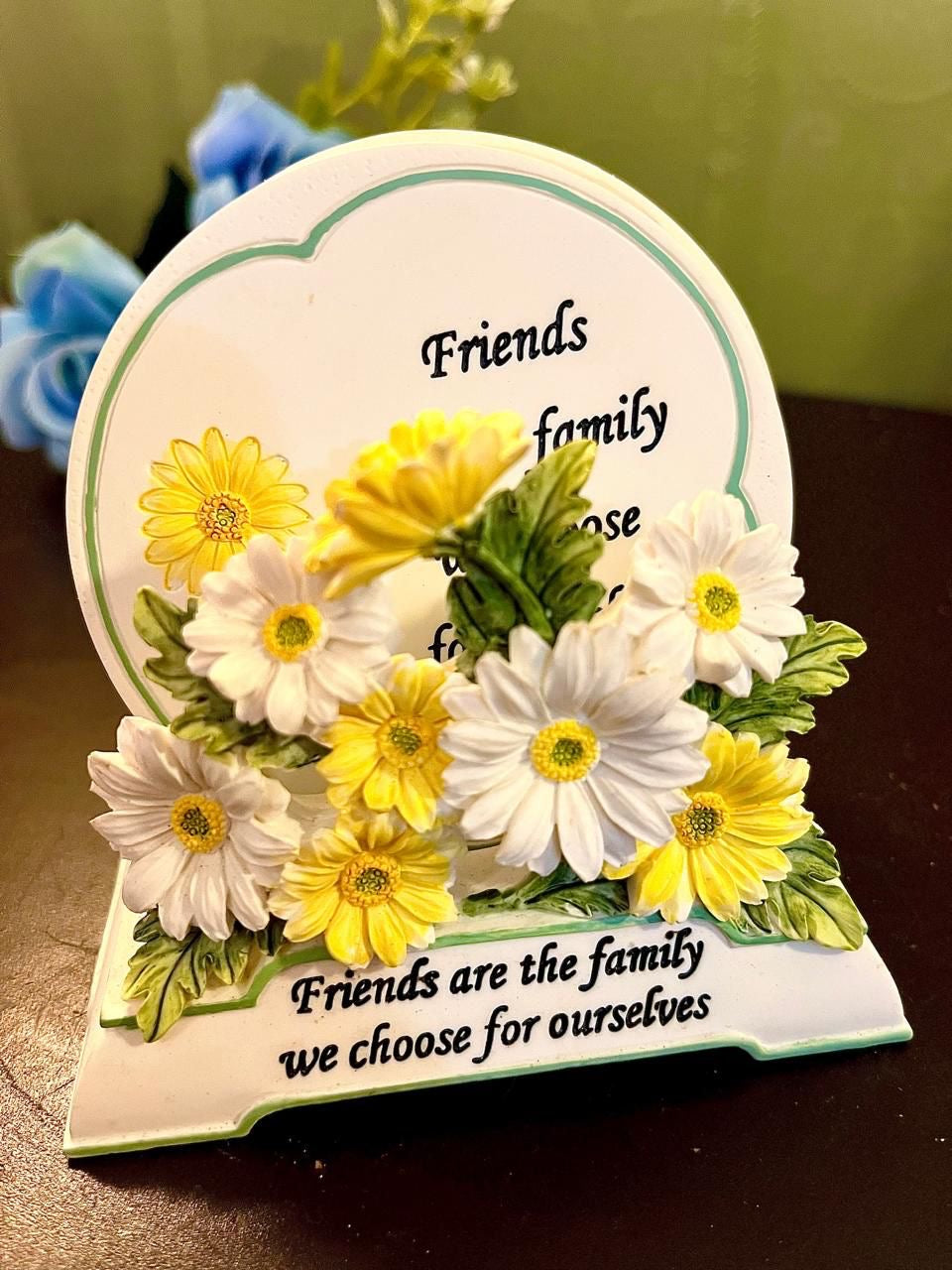 Vintage Friends Floral Coaster Set with Holder 5 Inch