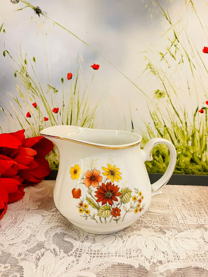 Vintage Staffordshire Floral Ceramic Jug