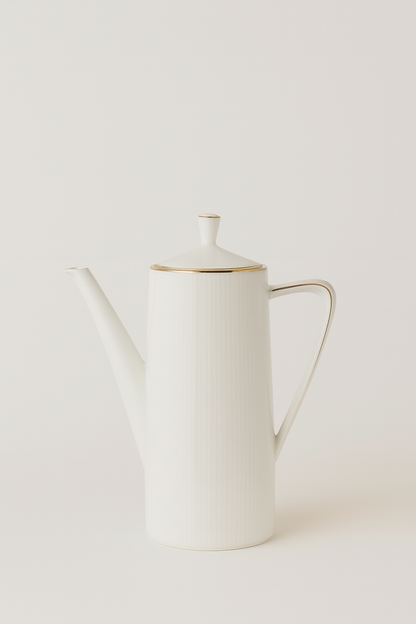 Ceramic Teapot with Gold Rim – 10 to 12 Cups Serving, Made in England
