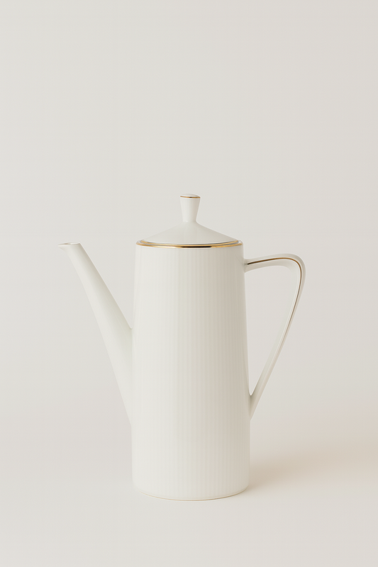 Ceramic Teapot with Gold Rim – 10 to 12 Cups Serving, Made in England