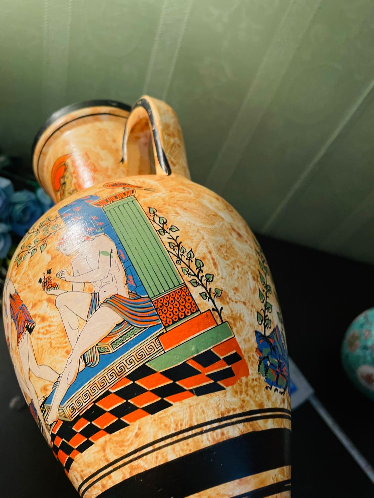 [ RARE FIND ] Vintage Greek Style Amphora Vase 11 Inch