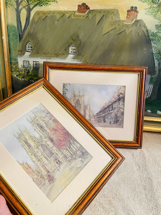 Set of 2 Original Watercolor Painting frames  by Pat Bell – St. William’s – Framed Artwork