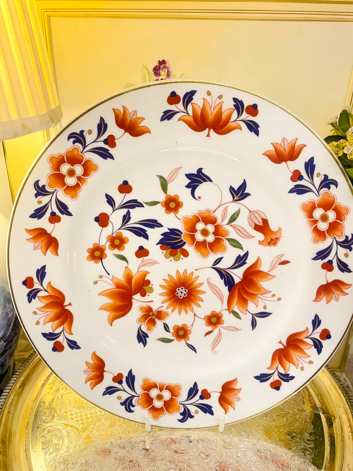 Spode Floral Decorative Plate – 10-inch, Fine Bone China, Made in England