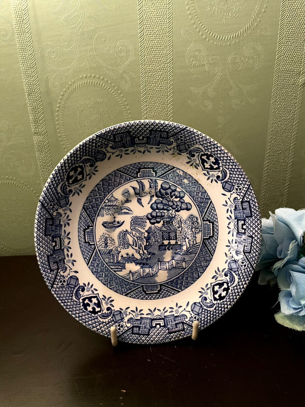 Royal Tudor Willow Decorative Plate 6 Inch Blue & White English Transferware