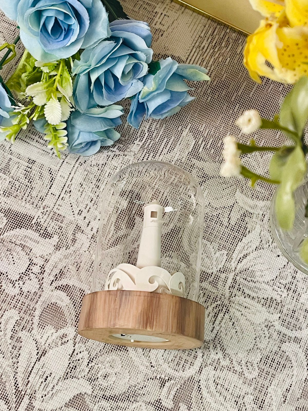 Vintage LED Lighthouse Glass Dome Candle