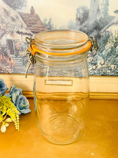 Tall Airtight Glass Jar Clip Lock Kitchen Storage Container