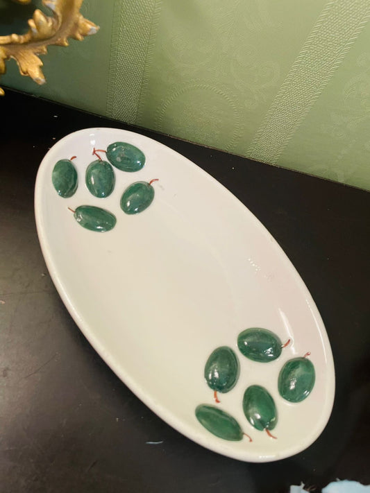 L’Oasi Capri Ceramic Olive Serving Platter 8 Inch