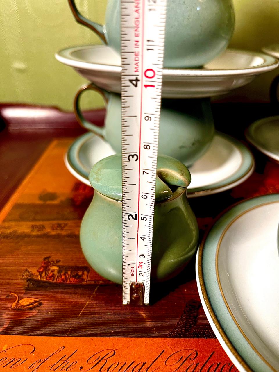 Vintage Denby Green Stoneware Tea Set | 13 Pieces | Made in England
