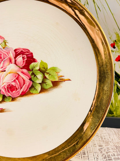 Royal Winton Grimwades Floral Plate Gold Rim 10 Inch