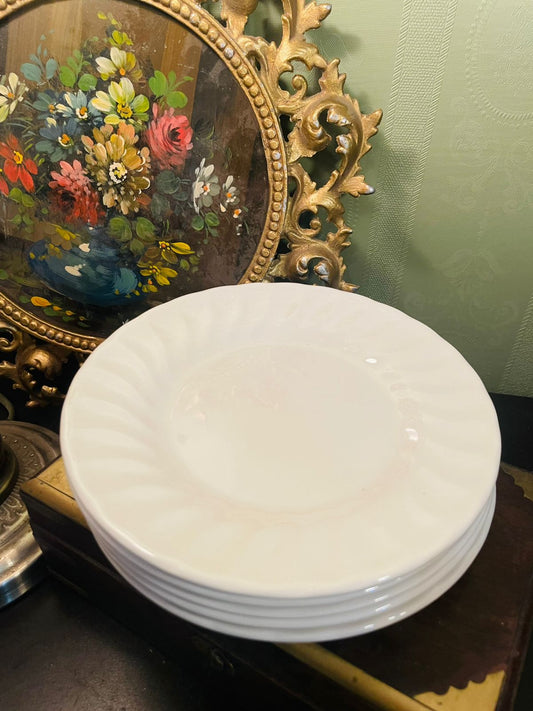 Churchill White Swirl quarter plates Set of 5 Fine English Tableware