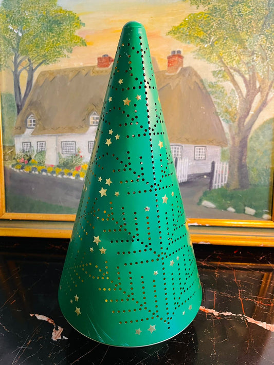 Musical Christmas Tree Candle Lantern Jar– Green Metal 2kg Cookie Jar