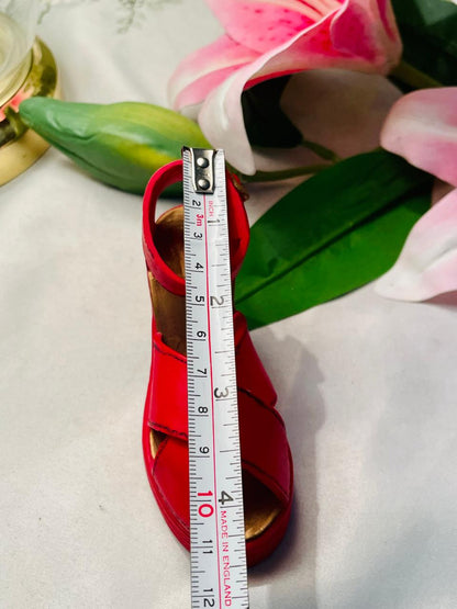 Vintage Red Miniature Sandal Shoe Ornament 11 cm