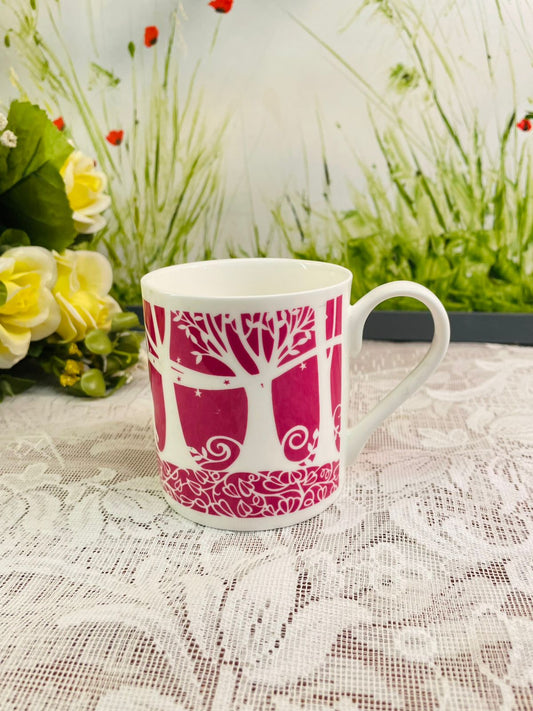 Paper Panda Pink Woodland Mug – Cute Cottagecore Coffee Cup